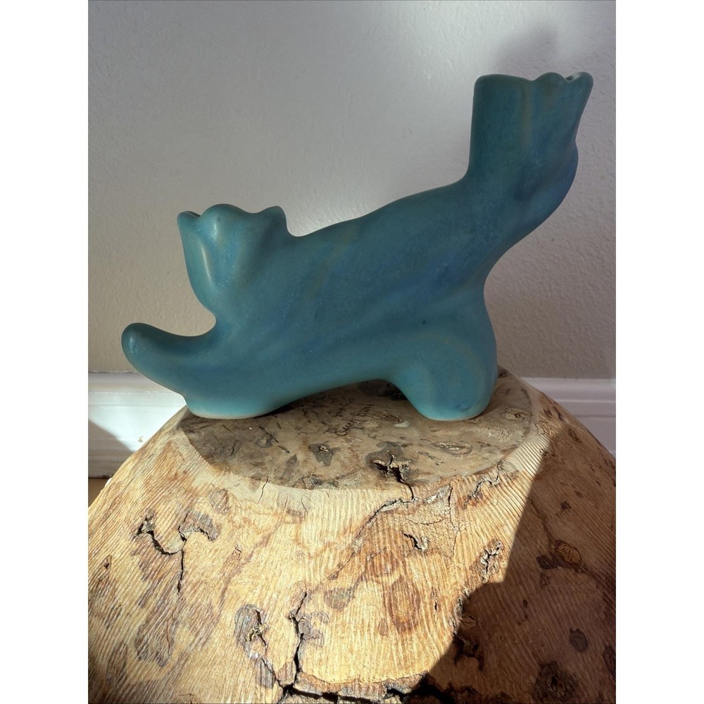 Antique Van Briggle Candlestick Holders Pair Matte Turquoise Colo‎ Springs - Picture 12 of 12